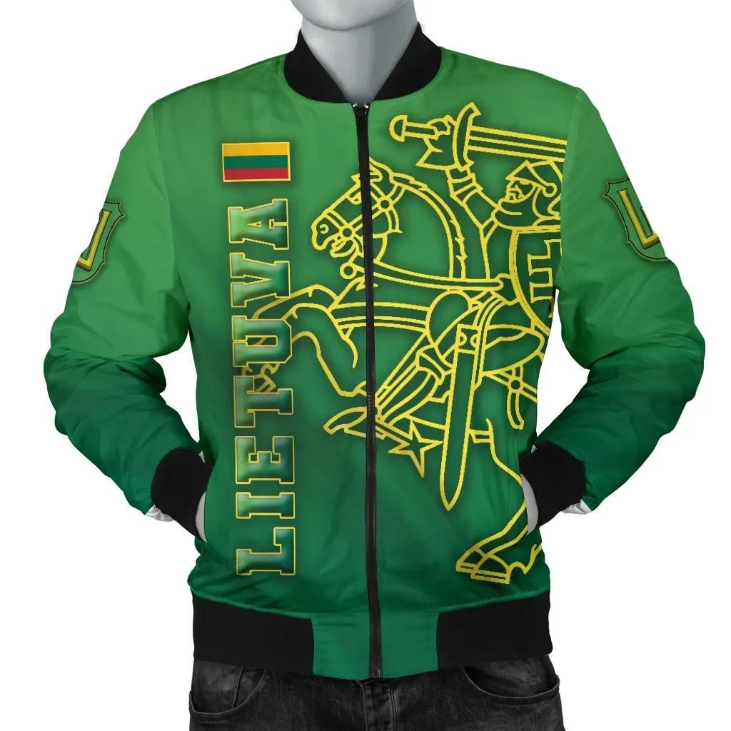 Lithuania Vytis Columns of Gediminas Men Bomber Jacket K8 Bomber Jacket Lithuania Vytis Columns of Gediminas Men Bomber Jacket K8 Bomber Jacket