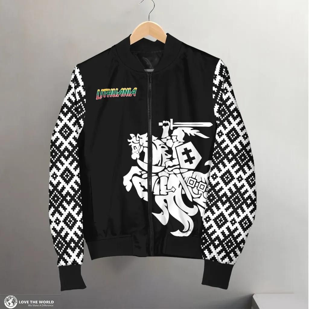 Lithuania Vytis Pattern Men's Bomber Jacket TH5 Bomber Jacket Lithuania Vytis Pattern Men's Bomber Jacket TH5 Bomber Jacket