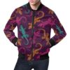 Lizard Pattern Print Mens Bomber Jacket