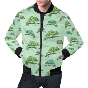 Lizard Print Pattern Mens Bomber Jacket
