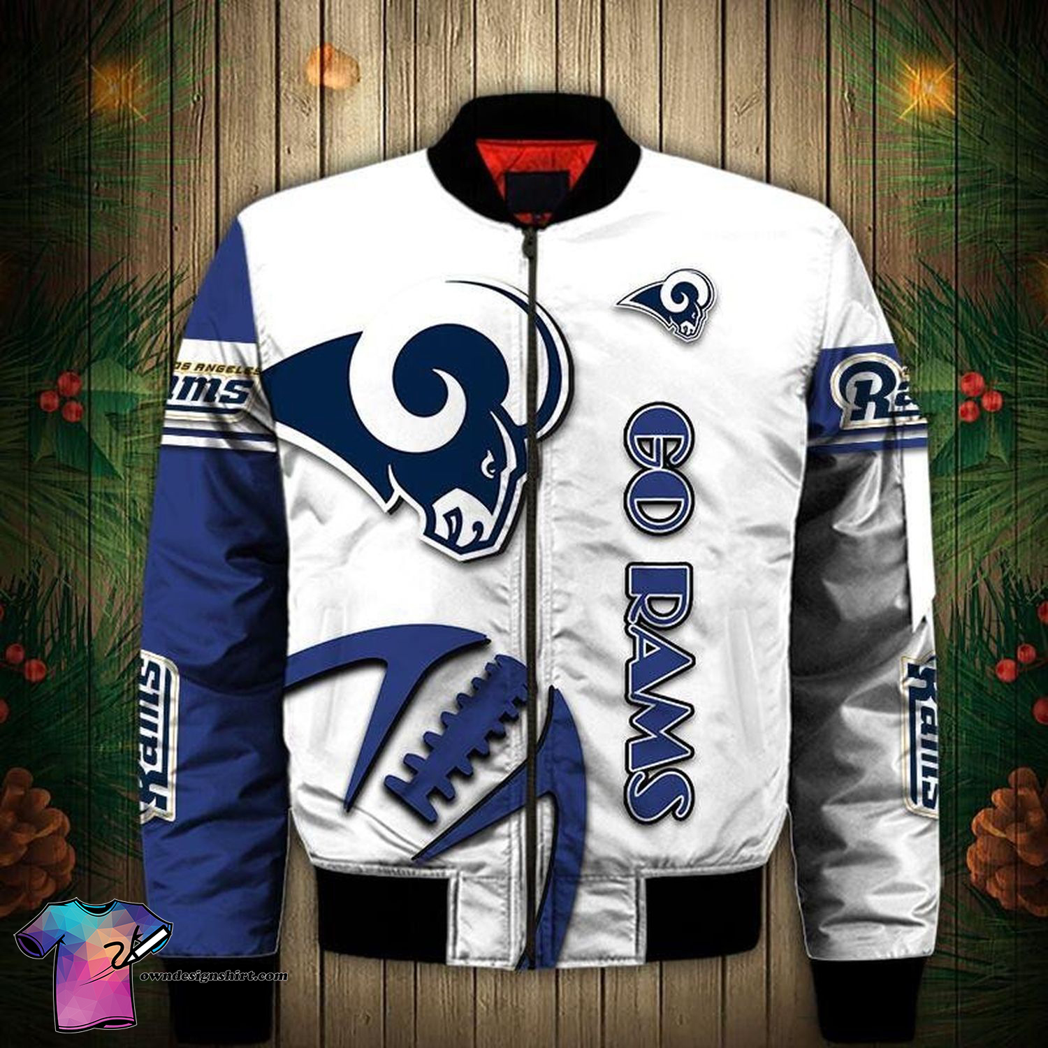 Los Angeles Rams All Over Printed Bomber Jacket Los Angeles Rams All Over Printed Bomber Jacket
