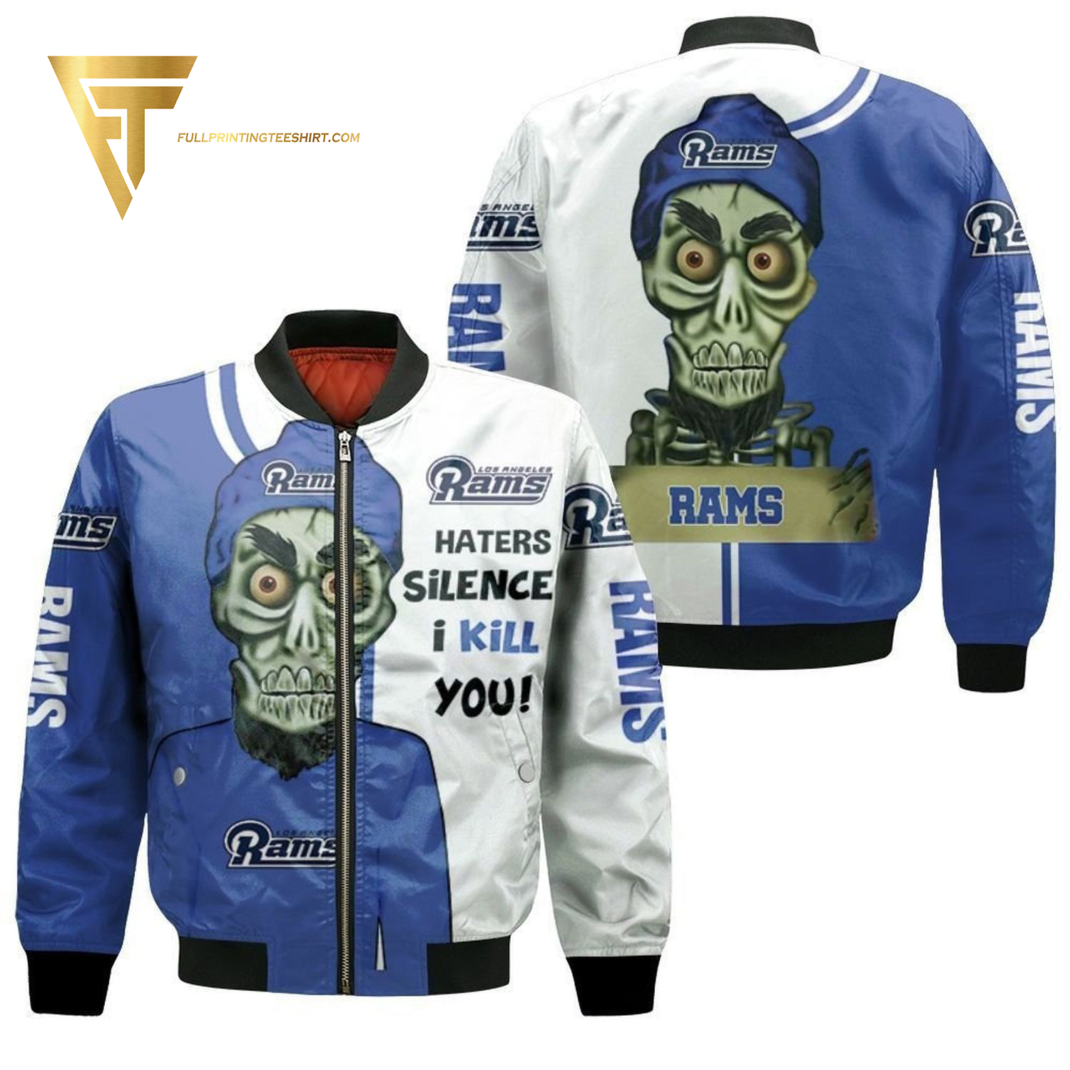 Los Angeles Rams Haters Silence I Kill You Achmed Bomber Jacket Los Angeles Rams Haters Silence I Kill You Achmed Bomber Jacket