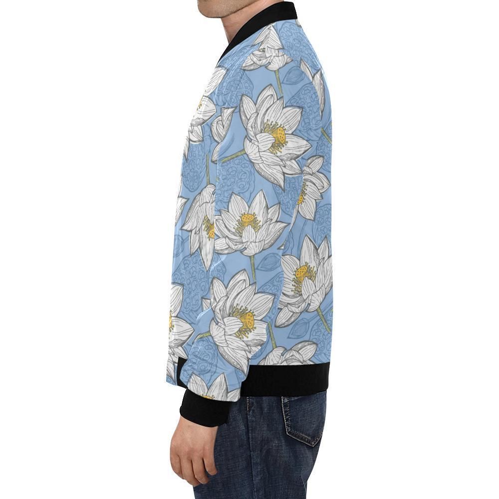 Lotus-Pattern-Print-Mens-Bomber-Jacket-1