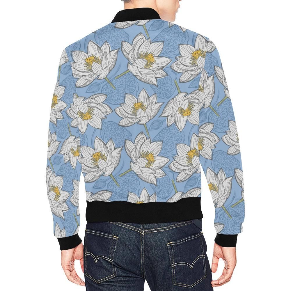 Lotus-Pattern-Print-Mens-Bomber-Jacket-2