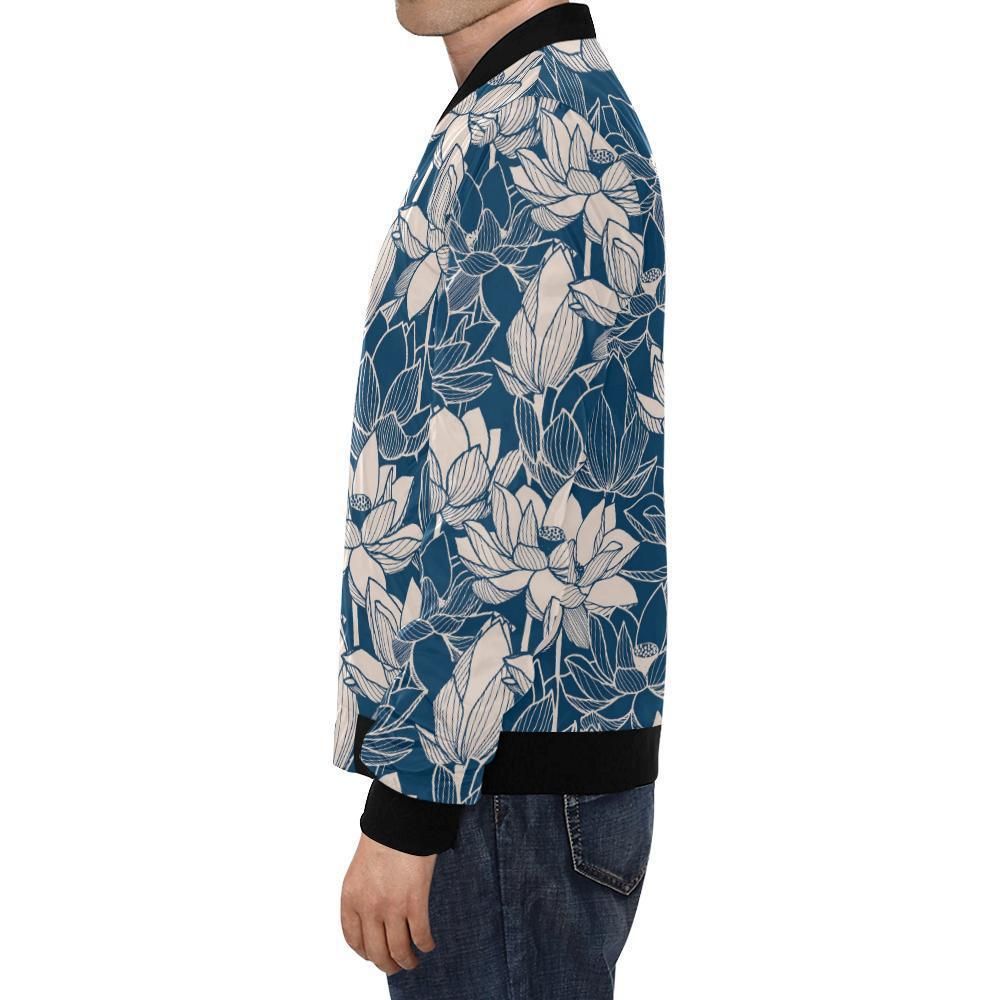 Lotus-Print-Pattern-Mens-Bomber-Jacket-1