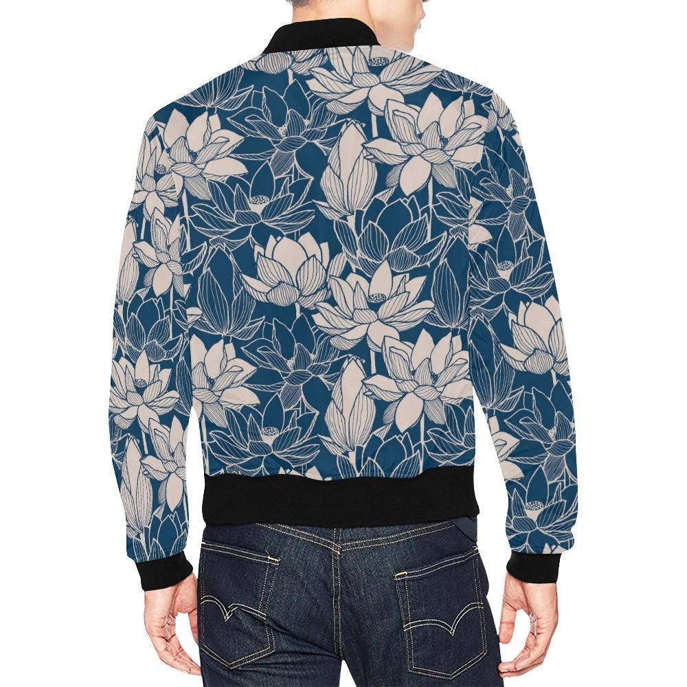 Lotus-Print-Pattern-Mens-Bomber-Jacket-2