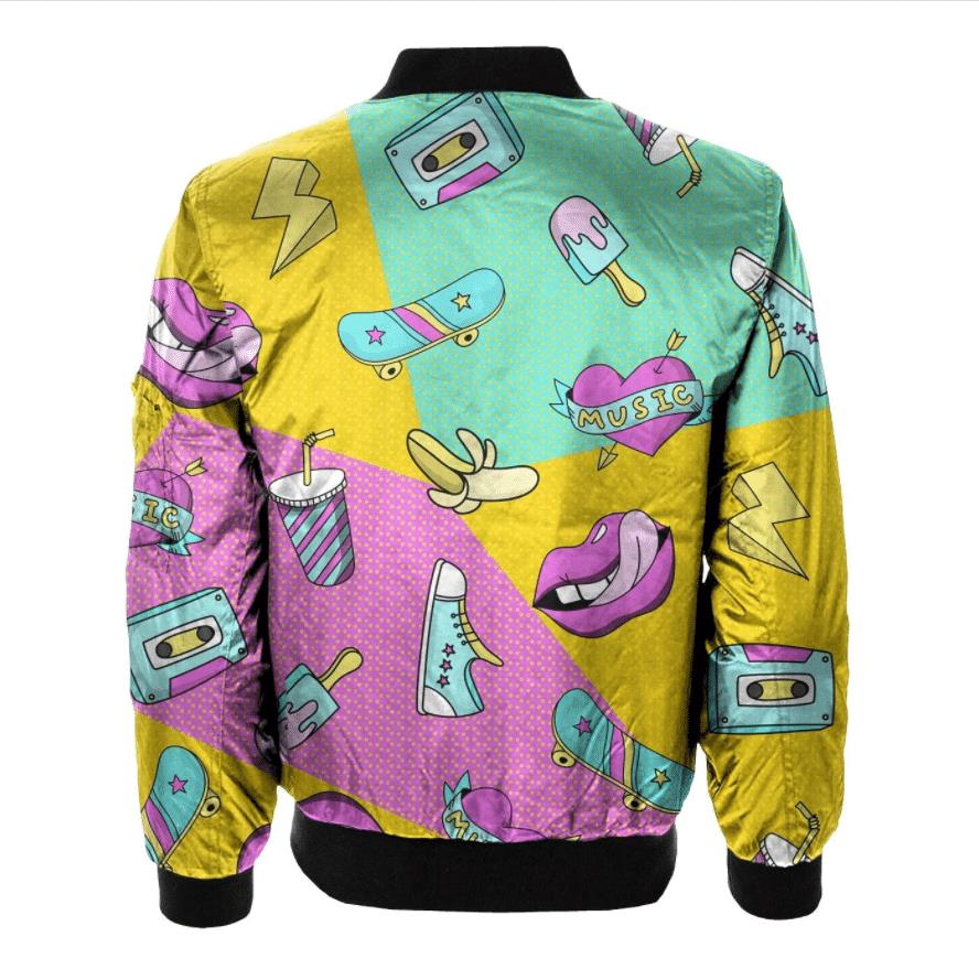 Luxury Lip Heart Ice Cream Music Icon 3D Bomber Jacket Luxury Lip Heart Ice Cream Music Icon 3D Bomber Jacket