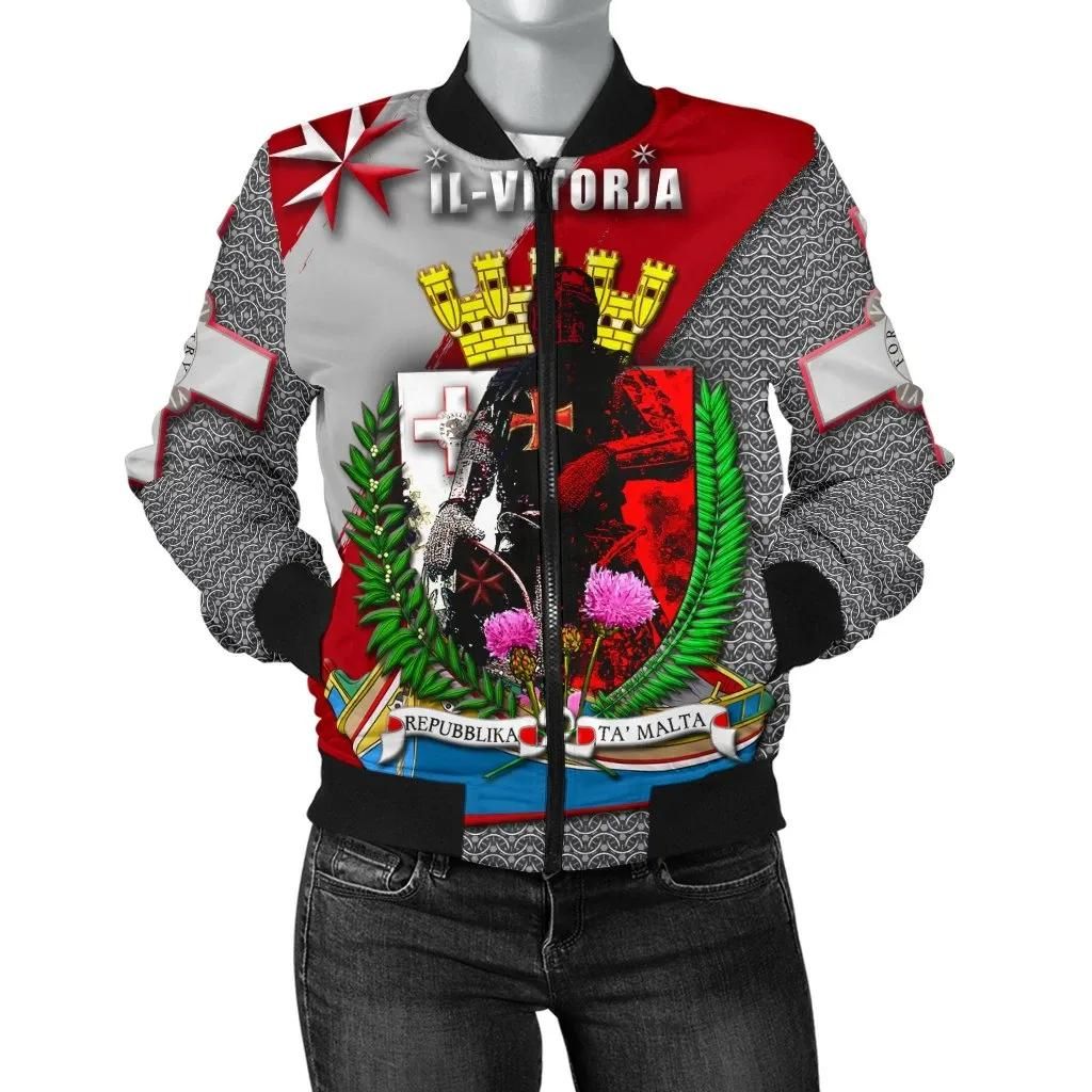 MALTA IL-VITORJA Women's Bomber Jacket - Knights of Malta - BN21 Bomber Jacket MALTA IL-VITORJA Women's Bomber Jacket - Knights of Malta - BN21 Bomber Jacket