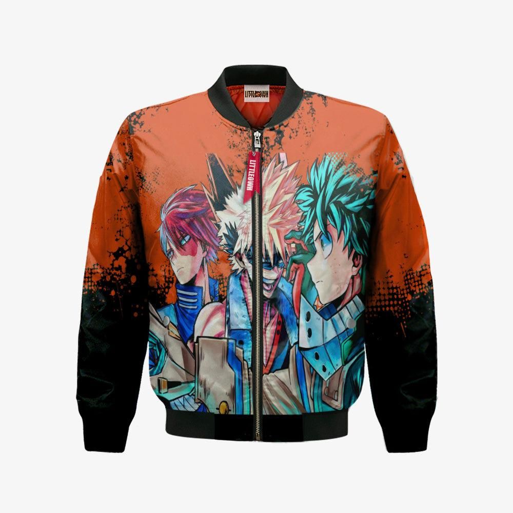 MHA Shouto x Izuku x Katsuki Bomber Jacket Cosplay Costumes Bomber Jacket MHA Shouto x Izuku x Katsuki Bomber Jacket Cosplay Costumes Bomber Jacket