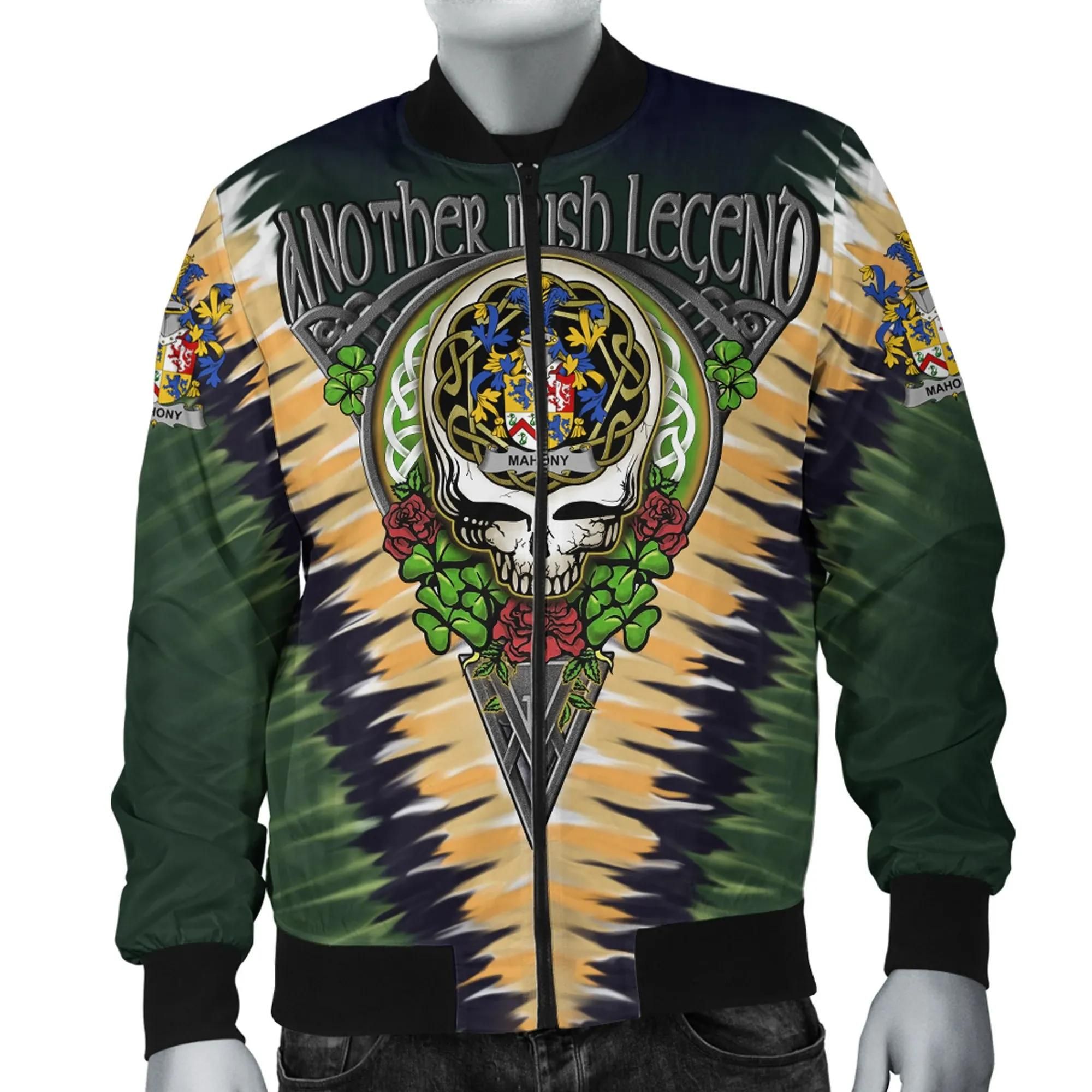 Mahony or O'Mahoney Ireland Bomber Jacket - GD Irish Legend Shamrock V Tie-Dye A7 Bomber Jacket Mahony or O'Mahoney Ireland Bomber Jacket - GD Irish Legend Shamrock V Tie-Dye A7 Bomber Jacket
