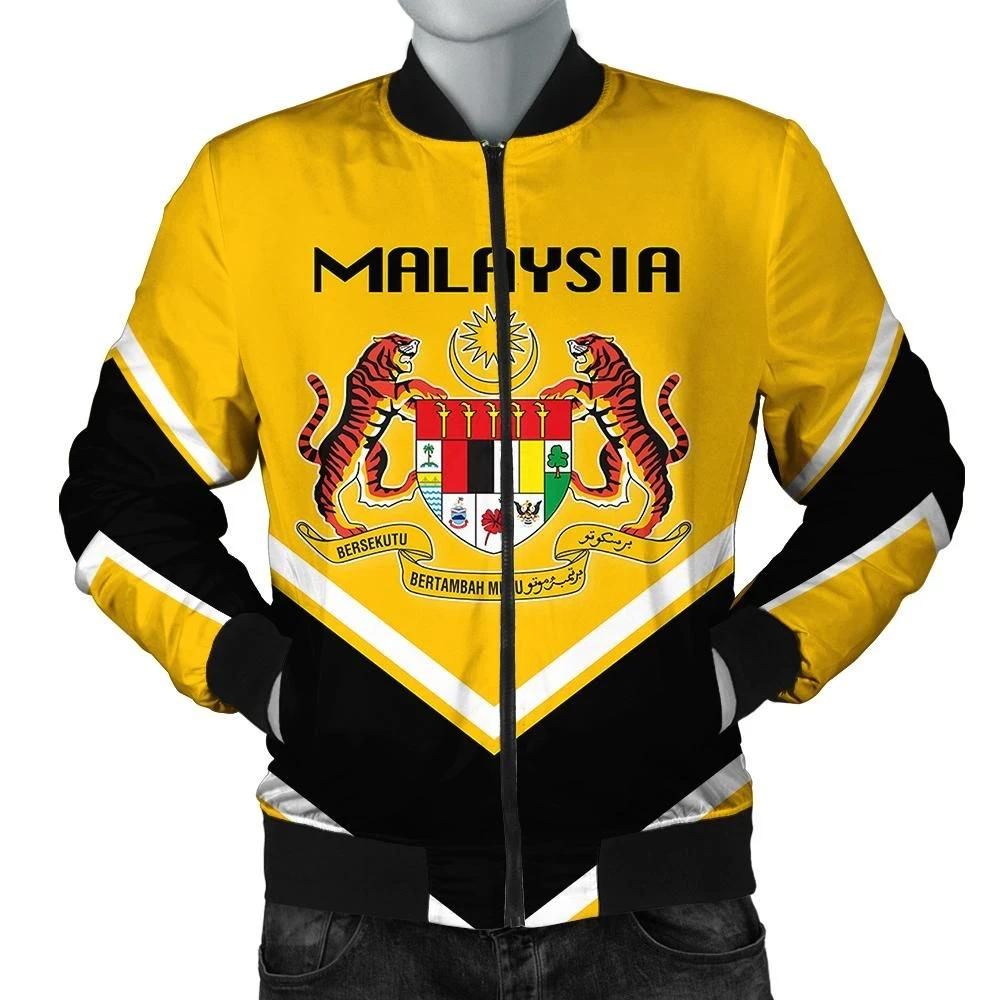 Malaysia Coat Of Arms Men Bomber Jacket Lucian Style J5W Bomber Jacket Malaysia Coat Of Arms Men Bomber Jacket Lucian Style J5W Bomber Jacket