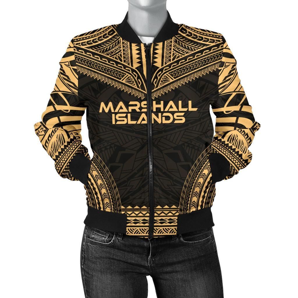 Marshall Islands Polynesian Chief Women'S Bomber Jacket - Gold Version - Bn10 Bomber Jacket Marshall Islands Polynesian Chief Women'S Bomber Jacket - Gold Version - Bn10 Bomber Jacket