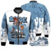 Match Kicks Tees JD 1 High OG Denim - Martin Bebe's Kids 90s Melanin - Denim 1s Gifts Unisex Matching 3D Bomber Jacket