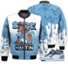 Match Kicks Tees JD 1 High OG University Blue - Martin Bebe's Kids 90s Melanin - University Blue 1s Gifts Unisex Matching 3D Bomber Jacket