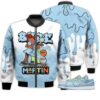 Match Kicks Tees JD 1 Low Blue Stitch - Martin Bebe's Kids 90s Melanin - Low Blue Stitch 1s Gifts Unisex Matching 3D Bomber Jacket
