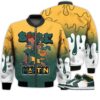 Match Kicks Tees JD 1 Mid Sonics Noble Green Pollen - Martin Bebe's Kids 90s Melanin - Mid Sonics 1s Gifts Unisex Matching 3D Bomber Jacket