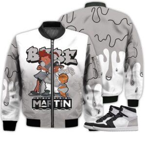Match Kicks Tees JD 1 Retro High OG Stage Haze - Martin Bebe's Kids 90s Melanin - Stage Haze 1s Gifts Unisex Matching 3D Bomber Jacket