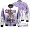 Match Kicks Tees JD 11 Low Pure Violet - Martin Bebe's Kids 90s Melanin - Pure Violet 11s Gifts Unisex Matching 3D Bomber Jacket