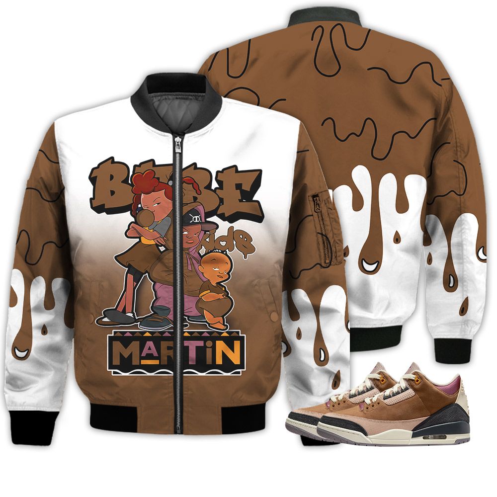 Match Kicks Tees JD 3 Archaeo Brown - Martin Bebe's Kids 90s Melanin - Archaeo Brown 3s Gifts Unisex Matching 3D Bomber Jacket Match Kicks Tees JD 3 Archaeo Brown - Martin Bebe's Kids 90s Melanin - Archaeo Brown 3s Gifts Unisex Matching 3D Bomber Jacket