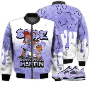 Match Kicks Tees JD 4 Retro Zen Master - Martin Bebe's Kids 90s Melanin - Zen Master 4s Gifts Unisex Matching 3D Bomber Jacket