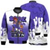 Match Kicks Tees JD 5 Retro Concord - Martin Bebe's Kids 90s Melanin - Retro Concord 5s Gifts Unisex Matching 3D Bomber Jacket