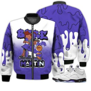 Match Kicks Tees JD 5 Retro Concord - Martin Bebe's Kids 90s Melanin - Retro Concord 5s Gifts Unisex Matching 3D Bomber Jacket