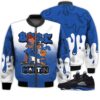 Match Kicks Tees JD 5 Retro Racer Blue - Martin Bebe's Kids 90s Melanin - Racer Blue 5s Gifts Unisex Matching 3D Bomber Jacket