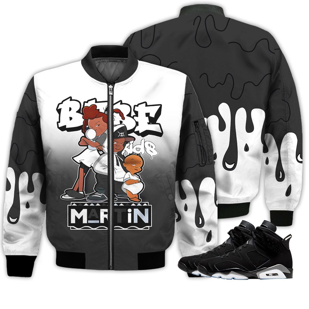 Match Kicks Tees JD 6 Black Chrome - Martin Bebe's Kids 90s Melanin - Black Chrome 6s Gifts Unisex Matching 3D Bomber Jacket Match Kicks Tees JD 6 Black Chrome - Martin Bebe's Kids 90s Melanin - Black Chrome 6s Gifts Unisex Matching 3D Bomber Jacket