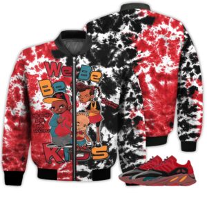 Match My Kids Shirt Yz Boost 700 Hi-Res Red - We Bay-Bay Kids 90s Melanin Tiedye - Hi-Res Red 700s Gifts Unisex Matching 3D Bomber Jacket