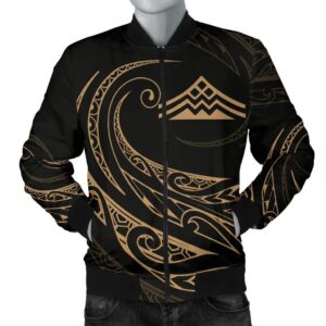Mauna Kea Polynesian Men√¢‚Ǩ‚Ñ¢s Bomber Jacket - Gold - Frida Style - AH J9 Bomber Jacket