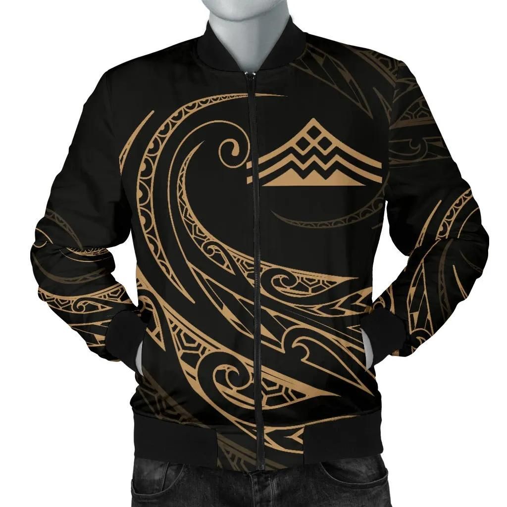 Mauna Kea Polynesian Men√¢‚Ǩ‚Ñ¢s Bomber Jacket - Gold - Frida Style - AH J9 Bomber Jacket Mauna Kea Polynesian Men√¢‚Ǩ‚Ñ¢s Bomber Jacket - Gold - Frida Style - AH J9 Bomber Jacket