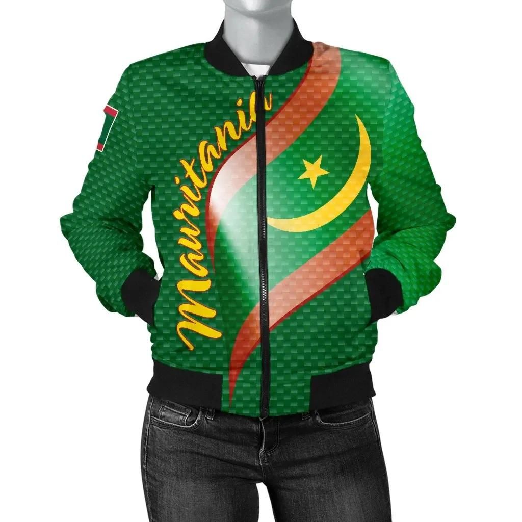 Mauritania Women's Bomber Jacket - Mauritania Flag and Coat Of Arms - BN18 Bomber Jacket Mauritania Women's Bomber Jacket - Mauritania Flag and Coat Of Arms - BN18 Bomber Jacket