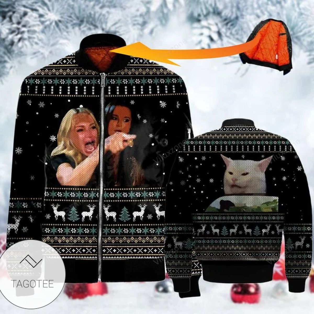 Meme Cat 3D Bomber Jacket Meme Cat 3D Bomber Jacket