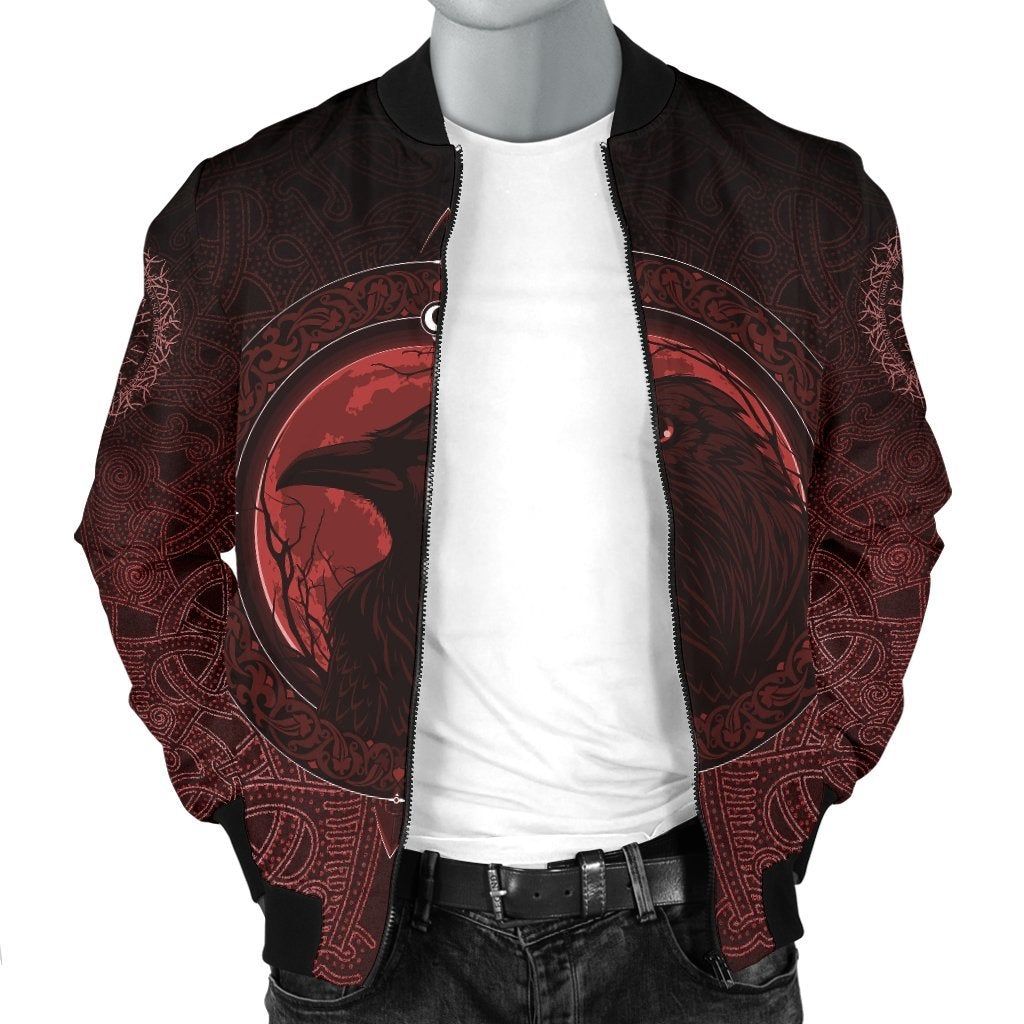 Mens-Bomber-Jacket-Ethnic-Odin-Raven-Red-A31-Bomber-Jacket-2