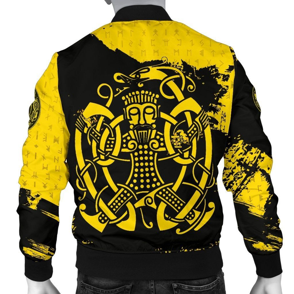 Loki Bound Triskele Rune Gold A31 Bomber Jacket Loki Bound Triskele Rune Gold A31 Bomber Jacket