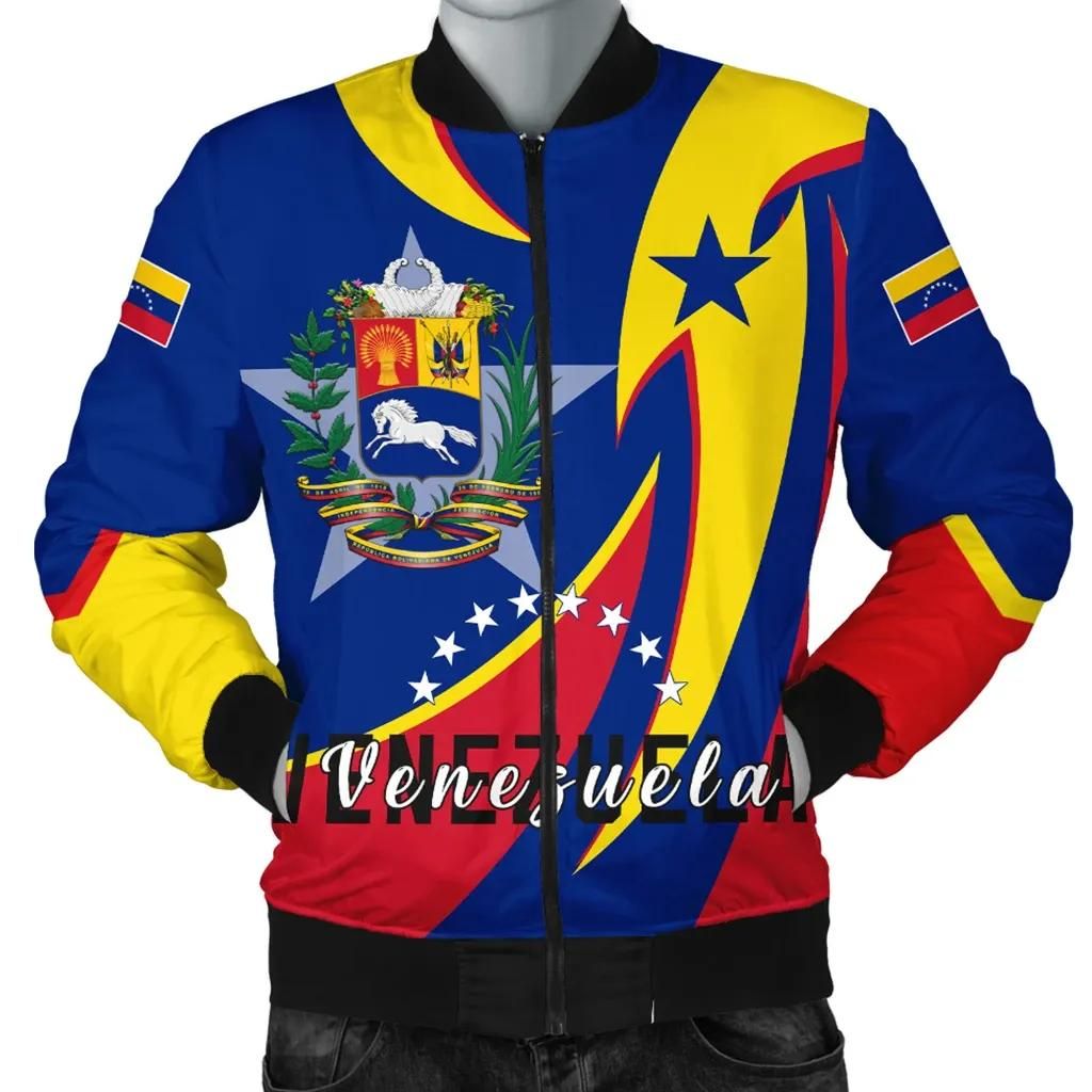 Men's Bomber Jacket - Venezuela Flag Coat of Arms A30 Bomber Jacket Men's Bomber Jacket - Venezuela Flag Coat of Arms A30 Bomber Jacket