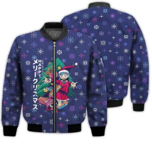 Merry Christmas Anime Girl Retro Christmas Holiday Gifts Unisex 3D Bomber Jacket
