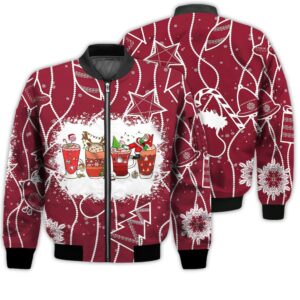 Merry Christmas Christmas Coffee Drink Cute Retro Christmas Holiday Gifts Unisex 3D Bomber Jacket
