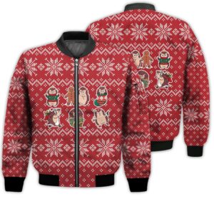 Merry Christmas Christmas Hedgehog Retro Christmas Holiday Gifts Unisex 3D Bomber Jacket