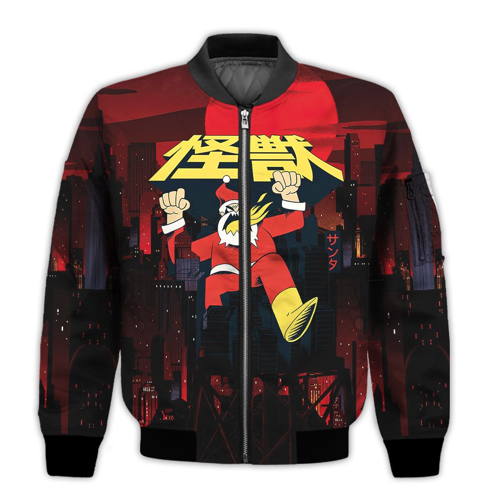 Merry-Christmas-Christmas-Santa-Monster-Retro-Christmas-Holiday-Gifts-Unisex-3D-Bomber-Jacket-1