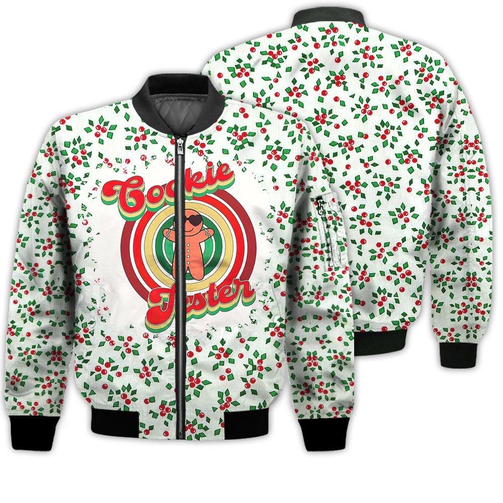 Merry Christmas Cookie Tester Retro Christmas Holiday Gifts Unisex 3D Bomber Bomber Jacket Merry Christmas Cookie Tester Retro Christmas Holiday Gifts Unisex 3D Bomber Bomber Jacket