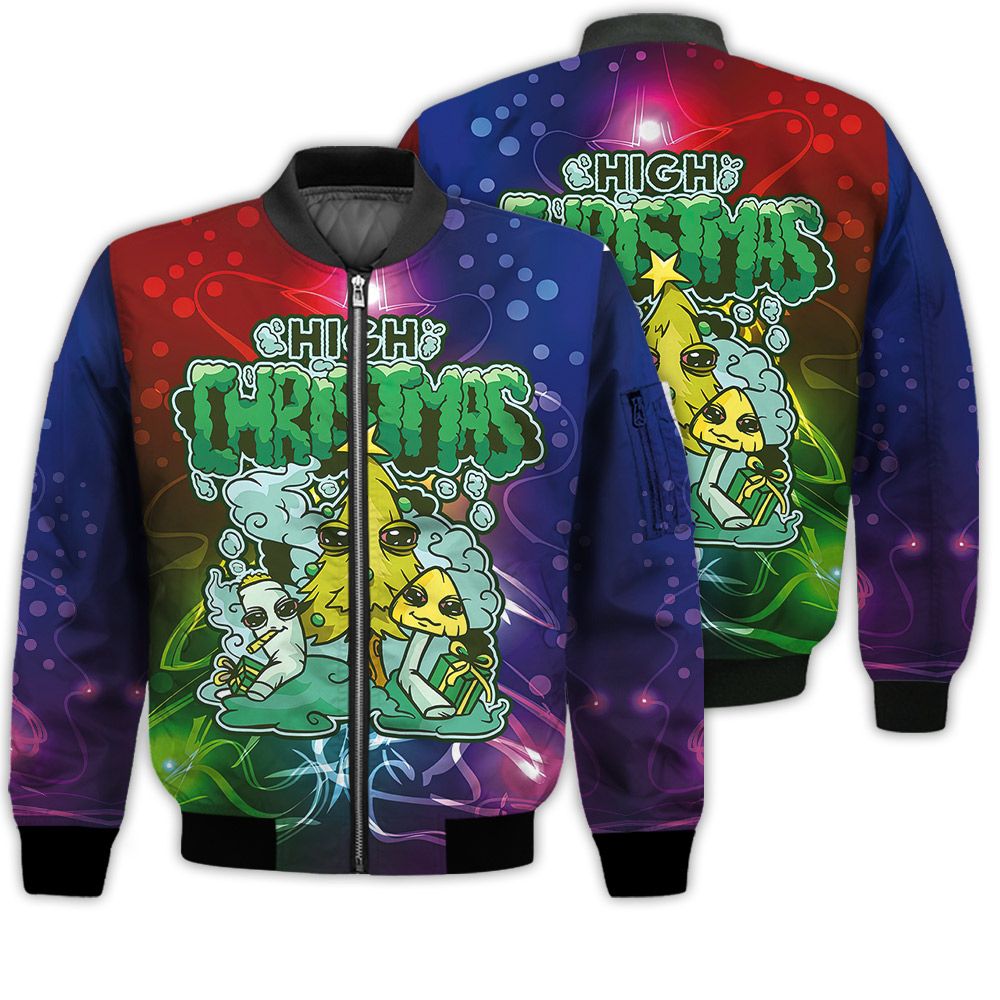 Merry Christmas Cool High Christmas Retro Christmas Holiday Gifts Unisex 3D Bomber Jacket Merry Christmas Cool High Christmas Retro Christmas Holiday Gifts Unisex 3D Bomber Jacket