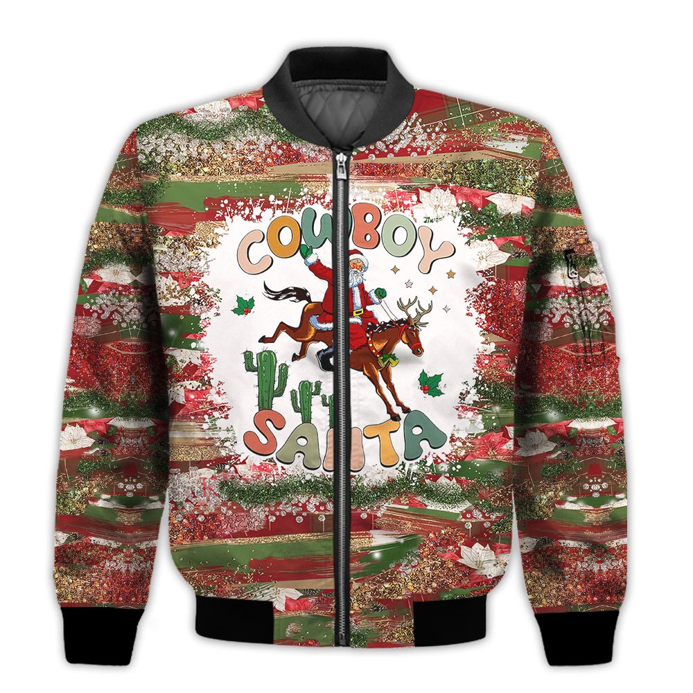 Merry-Christmas-Cowboy-Santa-Retro-Christmas-Holiday-Gifts-Unisex-3D-Bomber-Jacket-1