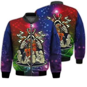 Merry Christmas Creepy Santa Retro Christmas Holiday Gifts Unisex 3D Bomber Jacket
