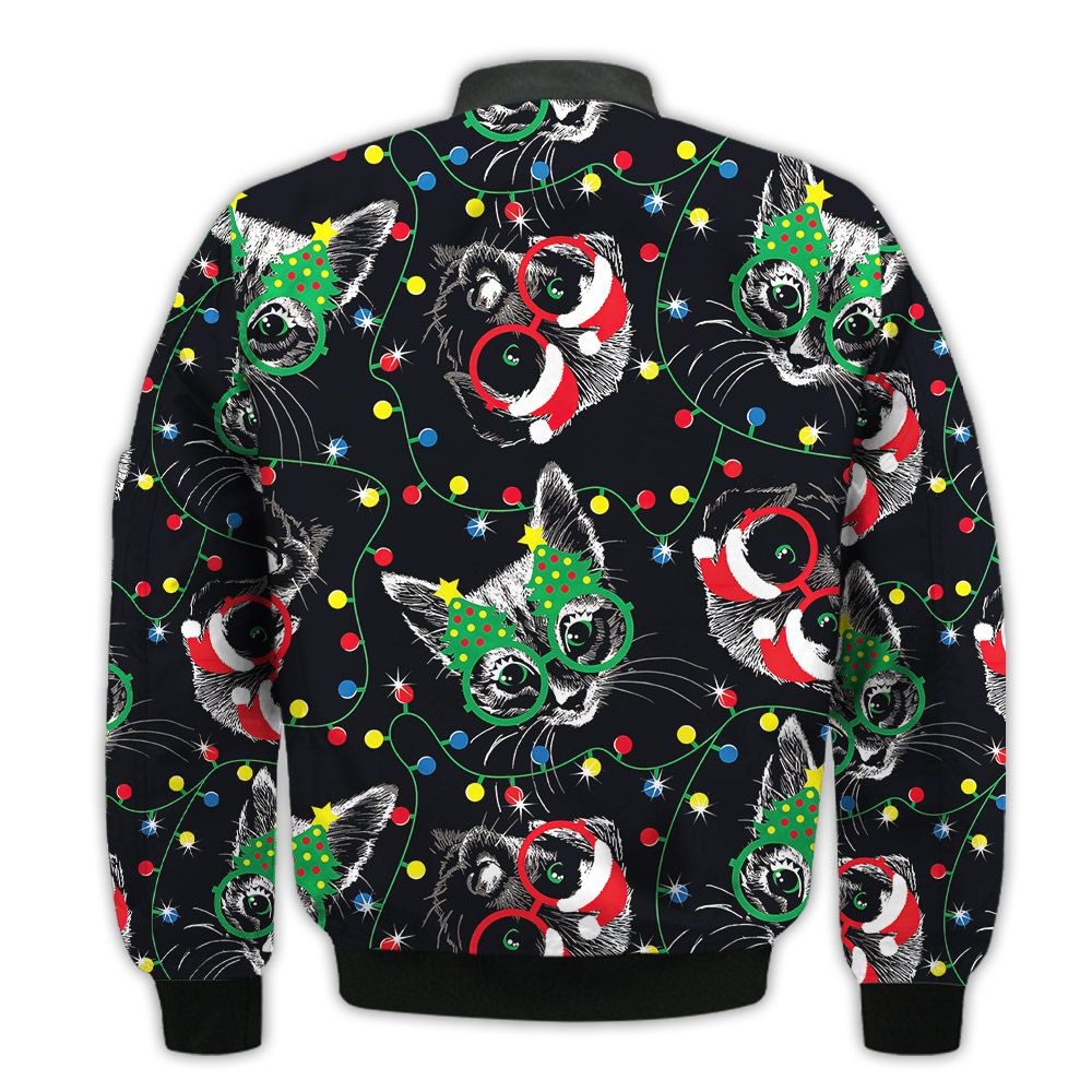 Merry-Christmas-Cute-Cats-And-Dogs-Retro-Christmas-Holiday-Gifts-Unisex-3D-Bomber-Jacket-2