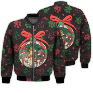 Merry Christmas Cute Christmas Cats Retro Christmas Holiday Gifts Unisex 3D Bomber Jacket
