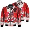 Merry Christmas Cute Christmas Puppy Retro Christmas Holiday Gifts Unisex 3D Bomber Jacket