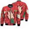 Merry Christmas Cute Hedgehog With Christmas Retro Christmas Holiday Gifts Unisex 3D Bomber Jacket
