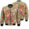 Merry Christmas Dabbing Retro Christmas Holiday Gifts Unisex 3D Bomber Jacket