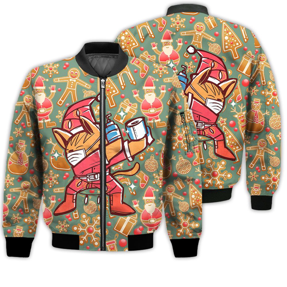 Merry Christmas Dabbing Retro Christmas Holiday Gifts Unisex 3D Bomber Jacket Merry Christmas Dabbing Retro Christmas Holiday Gifts Unisex 3D Bomber Jacket